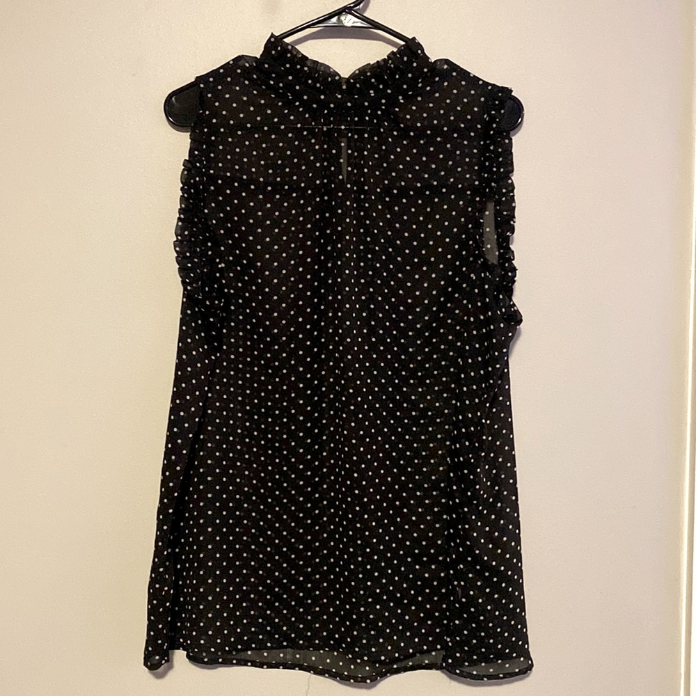 Sheer polkadotted black top